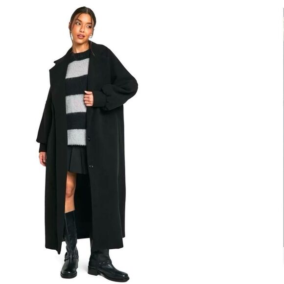 Boohoo Oversized Wool Look Coat - Picture 2 of 4
